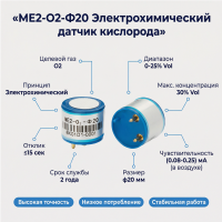 ME2-O2-Ф20 Электрохимический датчик кислорода (O₂)