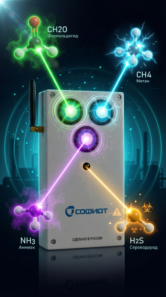 Газоанализатор CH2O CH4 NH3 H2S для промышленного объекта